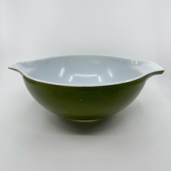 Vintage Pyrex 444 Cinderella Mixing Bowl Bakeware Kitchenware Verde Olive Green - Picture 4 of 10